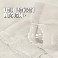 Linen Blend Semi Sheer Curtain Panels Natural Light Filtering Rod Pocket product feature or detail image
