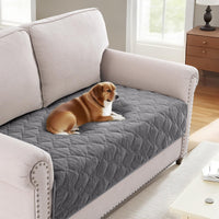 H.VERSAILTEX Chenille Couch Cover Fuzzy Sofa Cover Anti Slip Washable with Strap for Pets