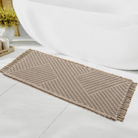 H.VERSAILTEX Waffle Boho Bath Mat – Super Absorbent, Non-Slip & Quick Dry