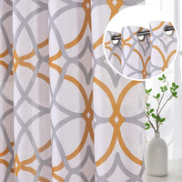 H.VERSAILTEX Geo Pattern Linen Curtains Light Filtering Privacy Protecting Panels Premium Soft Rich Material Drapes Window Treatment, 2 Pieces