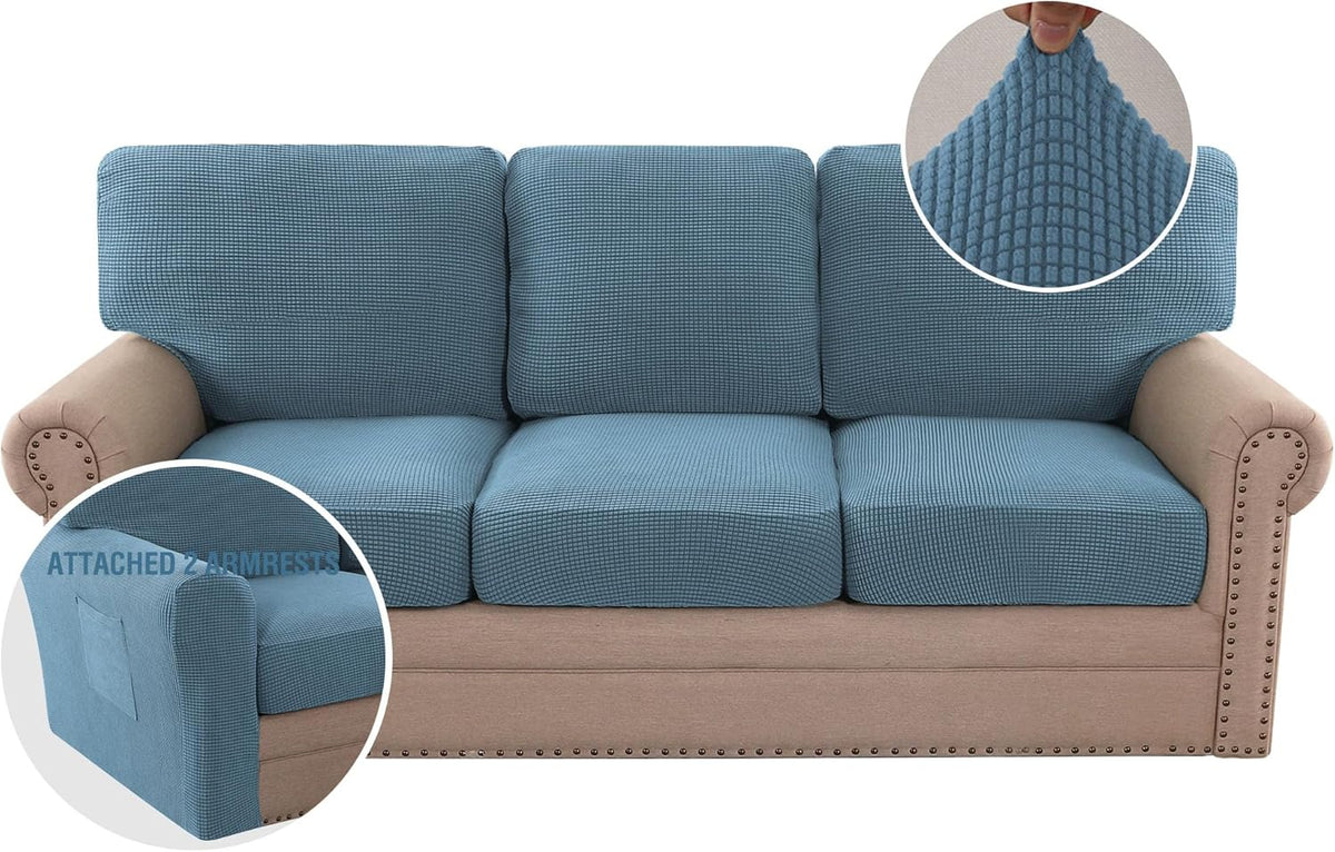 H.VERSAILTEX Multi-Pieces Chair Covers Stretch Couch Covers Form Fitted Seat and Back Cushions Covers
