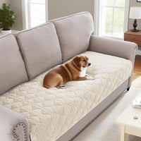 H.VERSAILTEX Chenille Couch Cover Fuzzy Sofa Cover Anti Slip Washable with Strap for Pets