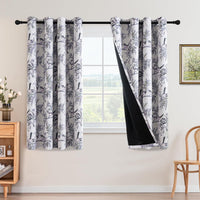 Floral 100% Blackout Vintage Curtains Patterned Thermal Insulated Grommet Window Drapes product feature or detail image