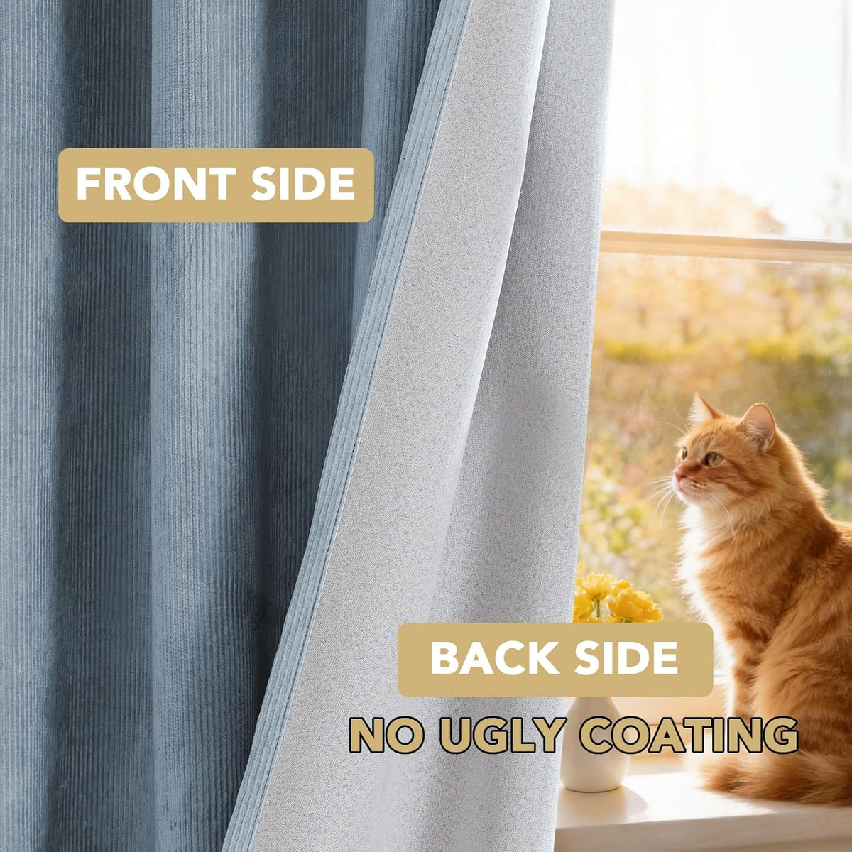 H.VERSAILTEX Velvet 100% Blackout Curtains for Living Room Full Light Blocking Curtains Thermal Insulated Room Window Drapes Soft Luxury Curtains Grommet Top 2 Panels (55" W x 96" L, Stone Blue)