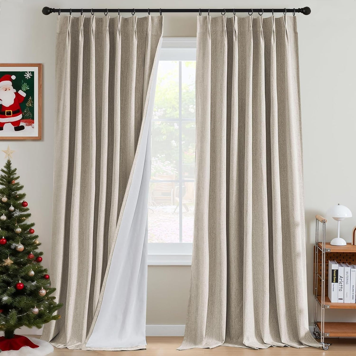 H.VERSAILTEX Pinch Pleated Blackout Curtains – Linen Chenille, Thermal Insulated, 2 Panels