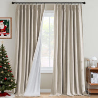 H.VERSAILTEX Pinch Pleated Blackout Curtains – Linen Chenille, Thermal Insulated, 2 Panels