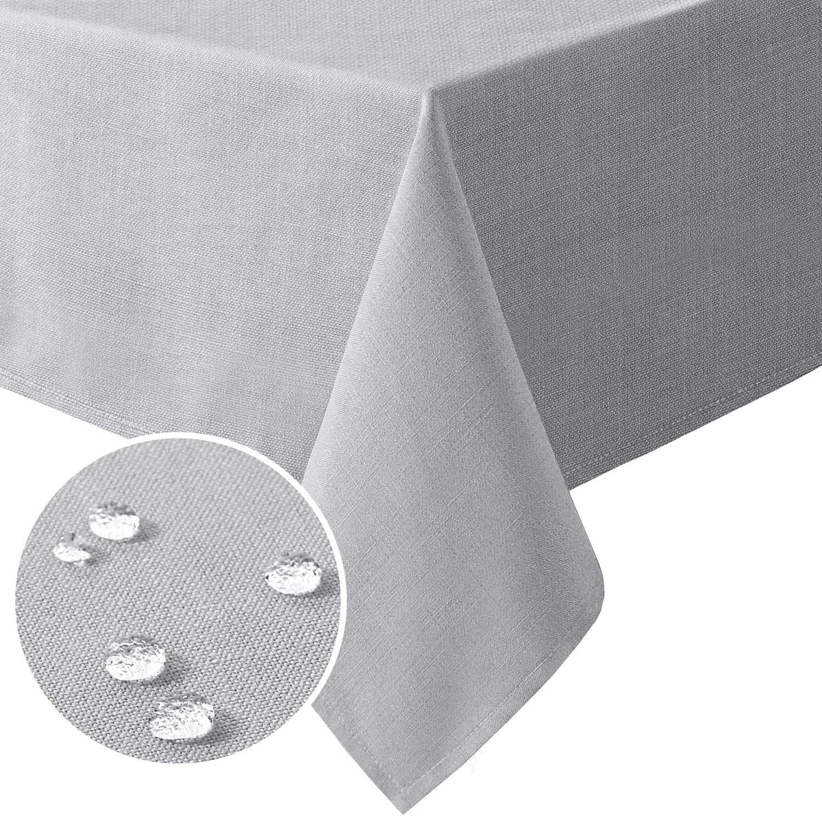 Linen Textured Table Cloths Premium Solid Tablecloth Spill-Proof Waterproof Table Cover