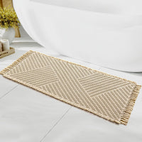 H.VERSAILTEX Waffle Boho Bath Mat – Super Absorbent, Non-Slip & Quick Dry
