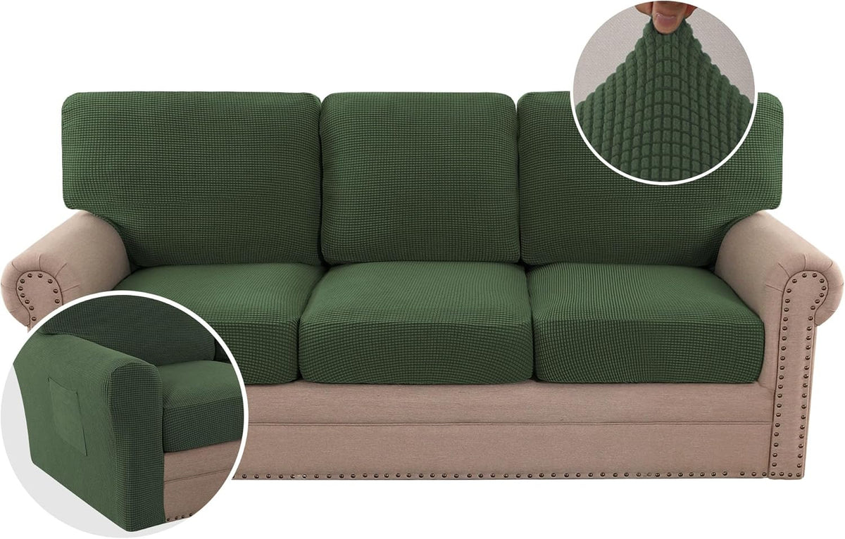 H.VERSAILTEX Multi-Pieces Chair Covers Stretch Couch Covers Form Fitted Seat and Back Cushions Covers