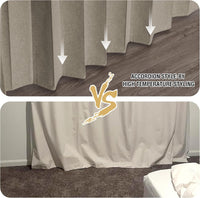 100% Blackout Linen Door Curtain Accordion Folding Privacy Room Divider with Hooks product feature or detail image