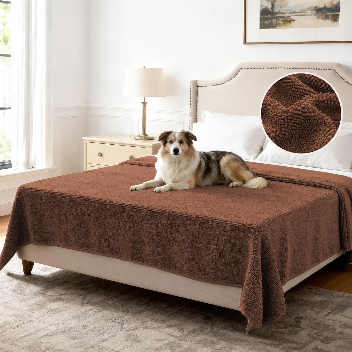 H.VERSAILTEX Non Slip Chenille Pet Couch Cover Thick Soft Washable Sofa Protector