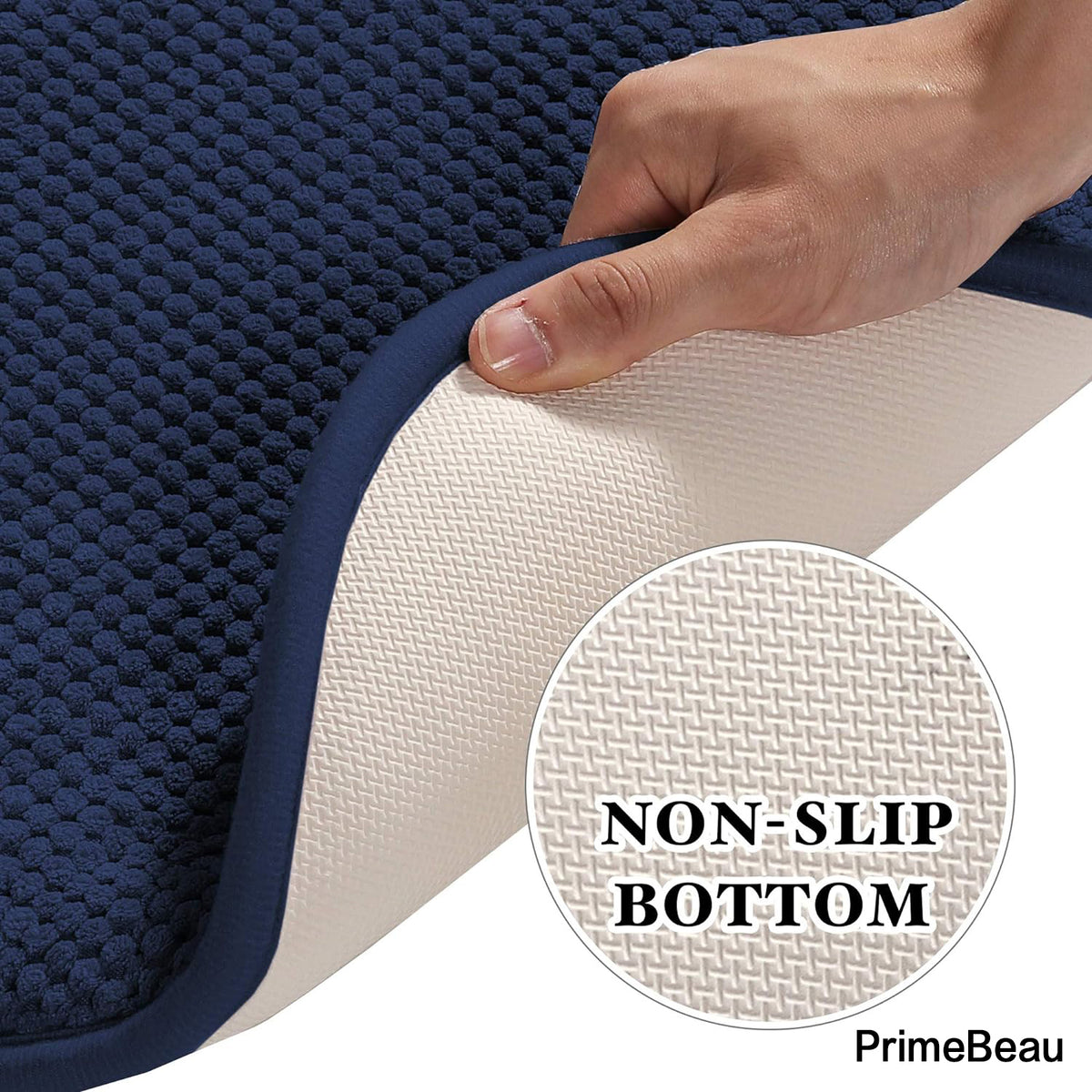 PrimeBeau Memory Foam Chair Cushion Pads Slip-Resistant Chair Pads Thick & Comfy Seat Pads for Office Desk, Dining Table, Kitchen Chairs, Set of 2, 16x16, Navy Pain Relief Covers