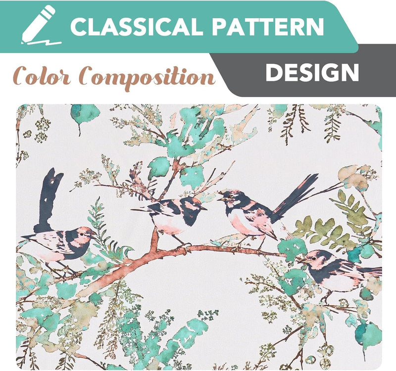 H.VERSAILTEX Floral 100% Blackout Vintage Curtains 63 inch Length 2 Panels Patterned Thermal Insulated Curtains for Bedroom Living Room Grommet Window Treatments Curtain Drapes, Turquoise/Black