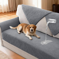 H.VERSAILTEX Waterproof Couch Cover Plush Sofa Cover with Strap Soft Anti Slip Sofa Slipcovers for 2 Cushion Couch Loveseat Couch Protector Cover for Dogs Cats Kids,36x48'',Khaki