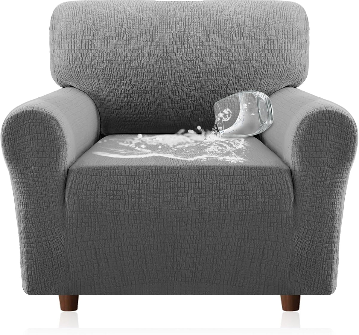 H.VERSAILTEX Jacquard Waterproof Sofa Slipcover – Stretch Couch Cover with Elastic Bottom