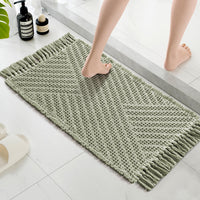 H.VERSAILTEX Waffle Boho Bath Mat – Super Absorbent, Non-Slip & Quick Dry