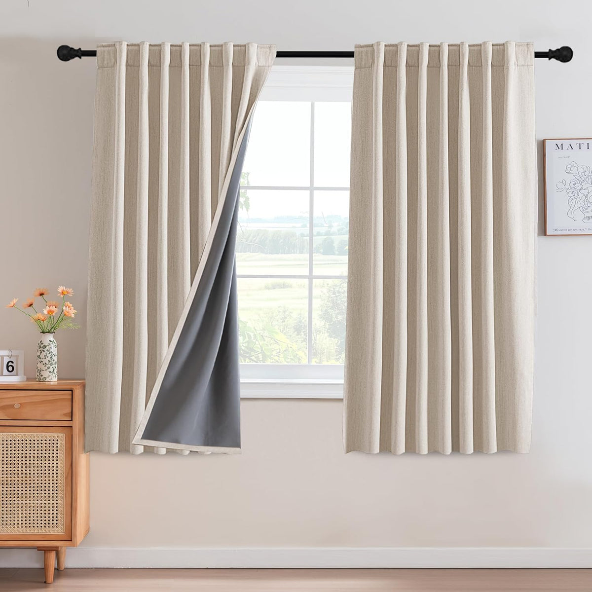 H.VERSAILTEX 100% Blackout Curtains – Back Tab Thermal Insulated Window Drapes, Set of 2
