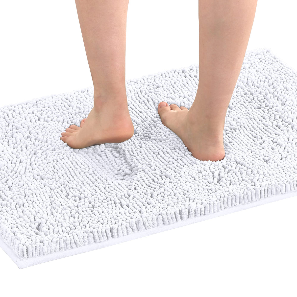 H.VERSAILTEX Bath Mat Bath Rug for Bathroom Luxury Chenille Bathroom Rug Mat Extra Soft and Absorbent Microfiber Shaggy Rugs Non Slip Rug Quick Dry Bath Mat Washable, 24 x 36 Inches, Dove Gray