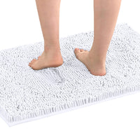 H.VERSAILTEX Bath Mat Bath Rug for Bathroom Luxury Chenille Bathroom Rug Mat Extra Soft and Absorbent Microfiber Shaggy Rugs Non Slip Rug Quick Dry Bath Mat Washable, 24 x 36 Inches, Dove Gray