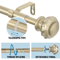 Splicing Rods for Windows, Heavy Duty 3/4 Inch Diameter, Adjustable Telescoping Decorative Rod