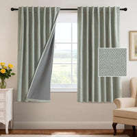 H.VERSAILTEX 100% Blackout Curtains Back Tab Full Light Blocking Curtain Draperies with Gray Coating Thermal Insulated Window Treatment Set of 2 Panels, 52" W x 84" L, Natural