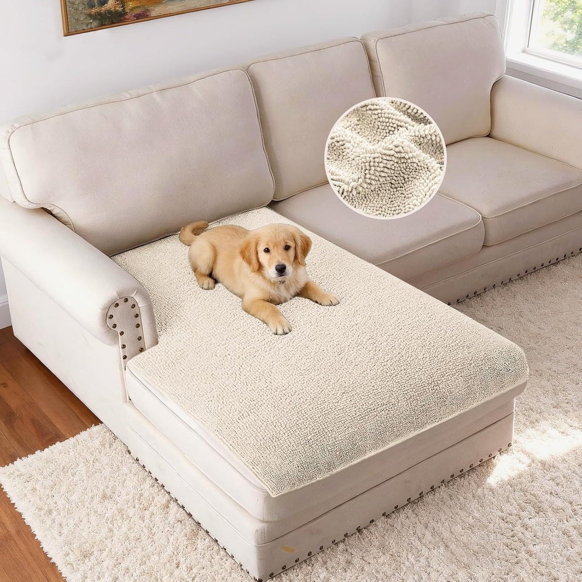 H.VERSAILTEX Chenille Pet Couch Cover – Non-Slip Sofa Protector for Dogs & Pets
