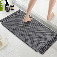 H.VERSAILTEX Waffle Boho Bath Mat – Super Absorbent, Non-Slip & Quick Dry
