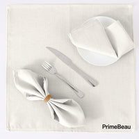 PrimeBeau Cloth Napkins Set of 12 (18" X 18") Linen Textured Dinner Napkins Waterproof Extra Soft Thick Durable Reusable Napkins with Hemmed Edges for Family Dinners, Weddings and Everyday Use