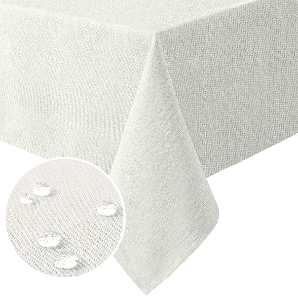 Linen Textured Table Cloths Premium Solid Tablecloth Spill-Proof Waterproof Table Cover
