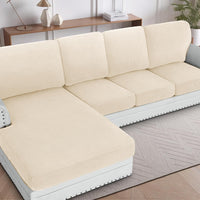 H.VERSAILTEX Sectional Couch Covers 1 Piece Chaise Slipcover L Shape Separate Cushion Couch Cover for Both Left/Right Sectional Couch (Seat Only: 1 Chaises, Ivory)