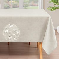Linen Textured Table Cloths Premium Solid Tablecloth Spill-Proof Waterproof Table Cover