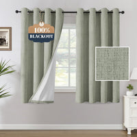 H.VERSAILTEX Chenille Curtains 96 inch Length 2 Panels 100% Blackout Drapes for Bedroom Living Room with White Flocking Coating Back Insulated Anti-Rust Grommet, Heathered Dove Gray(Not Solid)