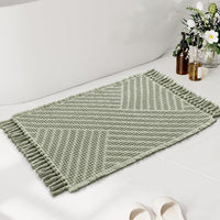 H.VERSAILTEX Waffle Boho Bath Mat – Super Absorbent, Non-Slip & Quick Dry