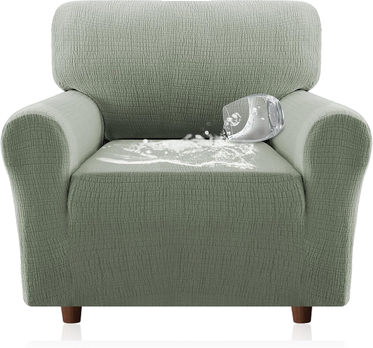 H.VERSAILTEX Jacquard Waterproof Sofa Slipcover – Stretch Couch Cover with Elastic Bottom