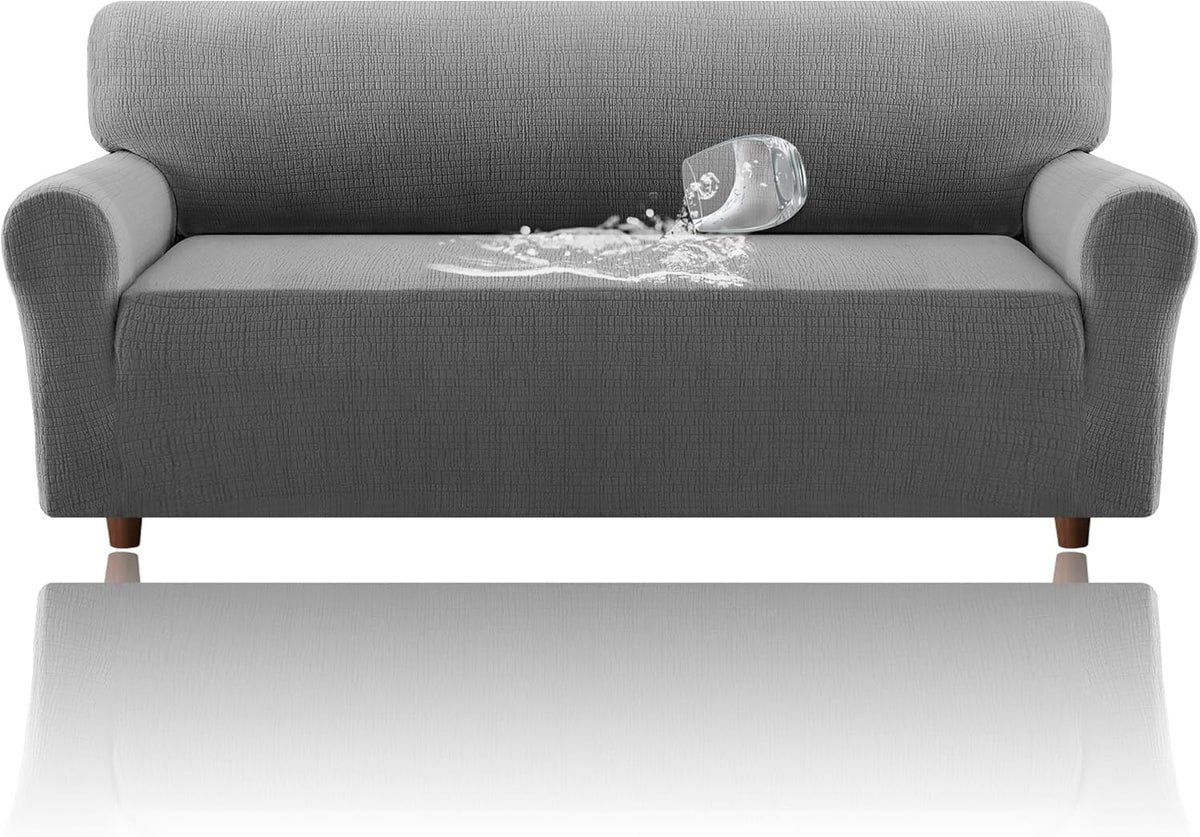 H.VERSAILTEX Jacquard Waterproof Sofa Slipcover – Stretch Couch Cover with Elastic Bottom