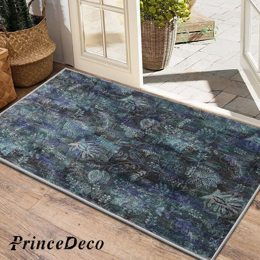 Prince Deco Area Rugs for Bedroom Paisley Floral Area Rug Fluffy Rug for Entryway Indoor Floor Rug Carpet for Front Door Bedroom Living Room Anti-Skid Durable Rectangular Rug Washable