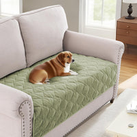 H.VERSAILTEX Chenille Couch Cover Fuzzy Sofa Cover Anti Slip Washable with Strap for Pets