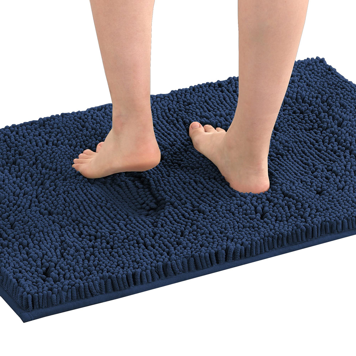 H.VERSAILTEX Bath Mat Bath Rug for Bathroom Luxury Chenille Bathroom Rug Mat Extra Soft and Absorbent Microfiber Shaggy Rugs Non Slip Rug Quick Dry Bath Mat Washable, 24 x 36 Inches, Dove Gray
