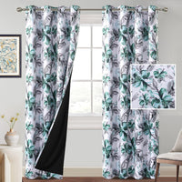 Floral Printed 100% Blackout Curtains for Bedroom
