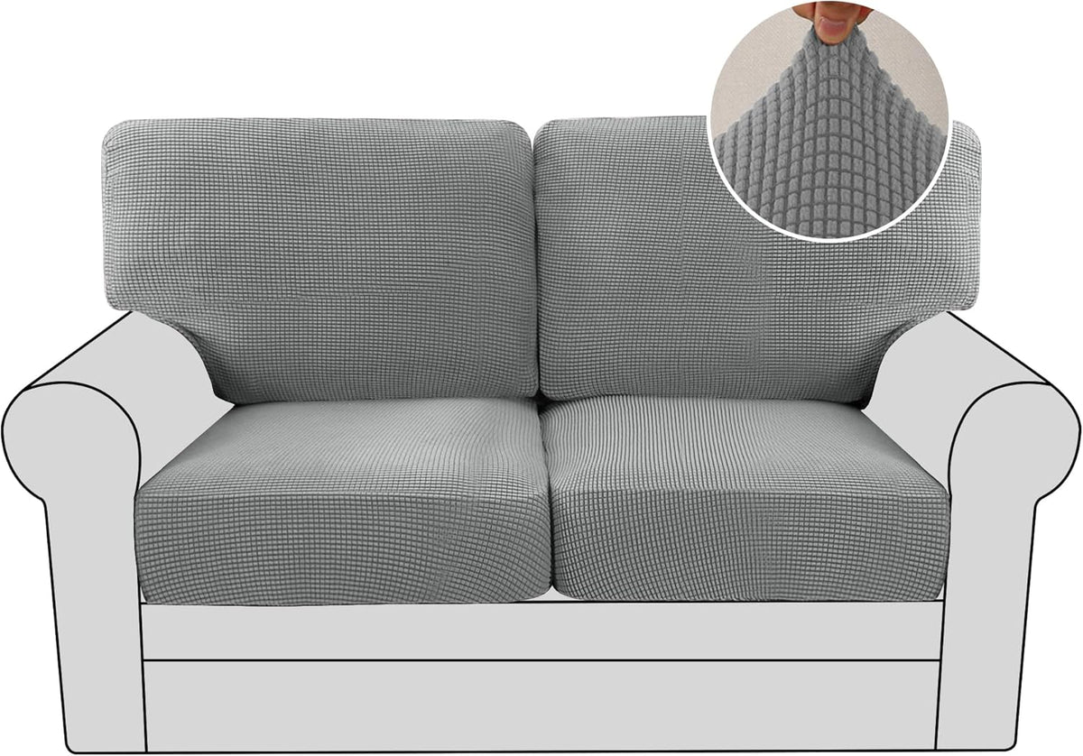 H.VERSAILTEX Multi-Pieces Chair Covers Stretch Couch Covers Form Fitted Seat and Back Cushions Covers