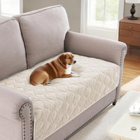 H.VERSAILTEX Chenille Couch Cover Fuzzy Sofa Cover Anti Slip Washable with Strap for Pets