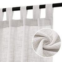 h.versailtx white linen blend curtain with tab top header