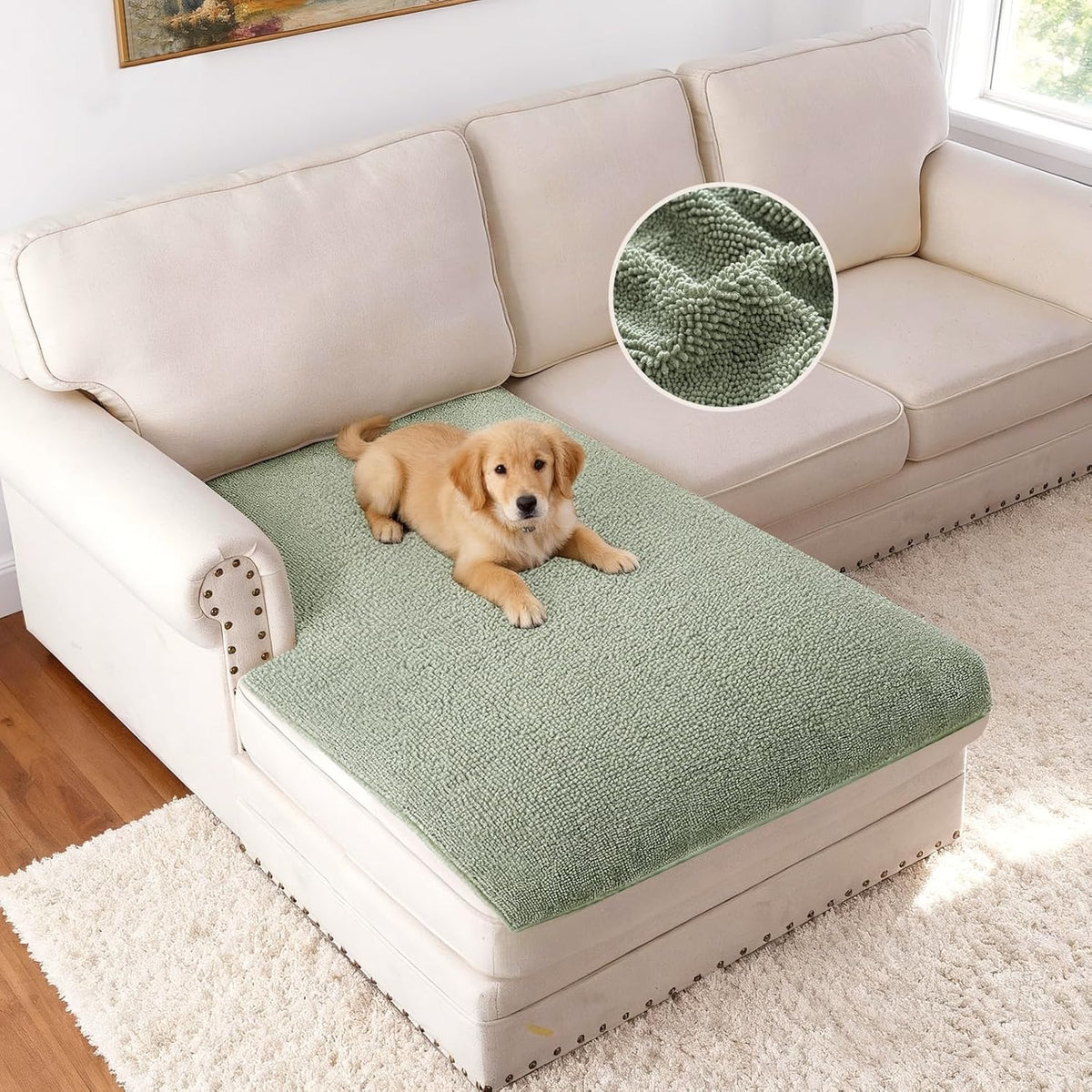 H.VERSAILTEX Chenille Pet Couch Cover – Non-Slip Sofa Protector for Dogs & Pets