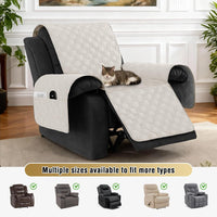 H.VERSAILTEX 100% Waterproof Recliner Chair Covers, Recliner Covers Non-Slip Stay in Place, Thick Cover for Recliner Chair with Pocket, Dog Couch Cover Protector Washable(Beige, 28")
