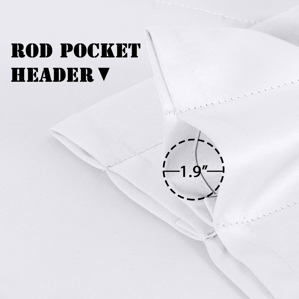 H.VERSAILTEX White Curtain Valances for Windows，Room Darking Kitchen Valances for Living Room/Bedroom/Bathroom Short Window Privacy Decorative Rod Pocket,52" W x 18" L,4 Panels