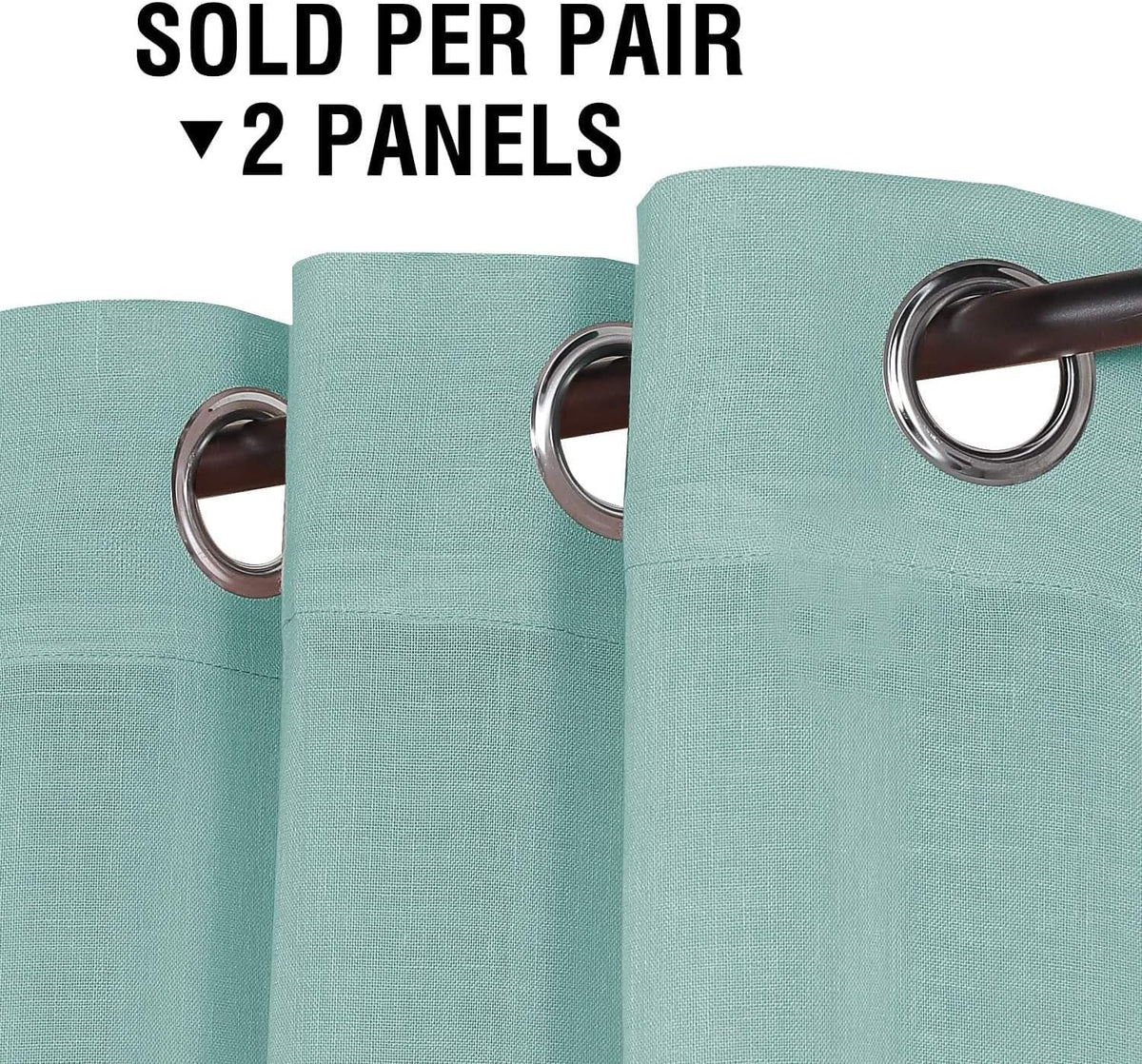 H.VERSAILTEX Linen Sheer Curtains Semi Sheer Light Filtering Window Drapes 2 Panels