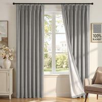 H.VERSAILTEX Pinch Pleated 100% Blackout Curtains
