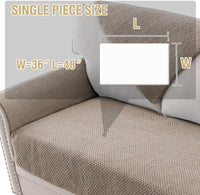 H.VERSAILTEX Waterproof Couch Cover Plush Sofa Cover with Strap Soft Anti Slip Sofa Slipcovers for 2 Cushion Couch Loveseat Couch Protector Cover for Dogs Cats Kids,36x48'',Khaki