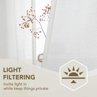 H.VERSAILTEX Boho Linen Curtain Light Filtering Back Tab, Set of 2 Panels