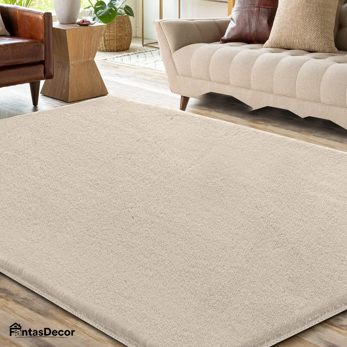 FantasDecor Area Rug Super Soft Faux Fur Rugs Carpets Furry Kids Room Nursery Rug Bedroom Living Room Carpet High Pile Throw Rug Shag Plush Rug for Dorm Room Teen Room Decor